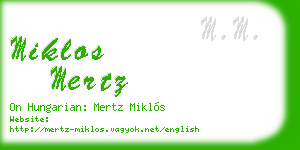 miklos mertz business card
